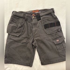 Traeger x Dickies Flex Ultimate Grilling Shorts in a gray/slate color size 34